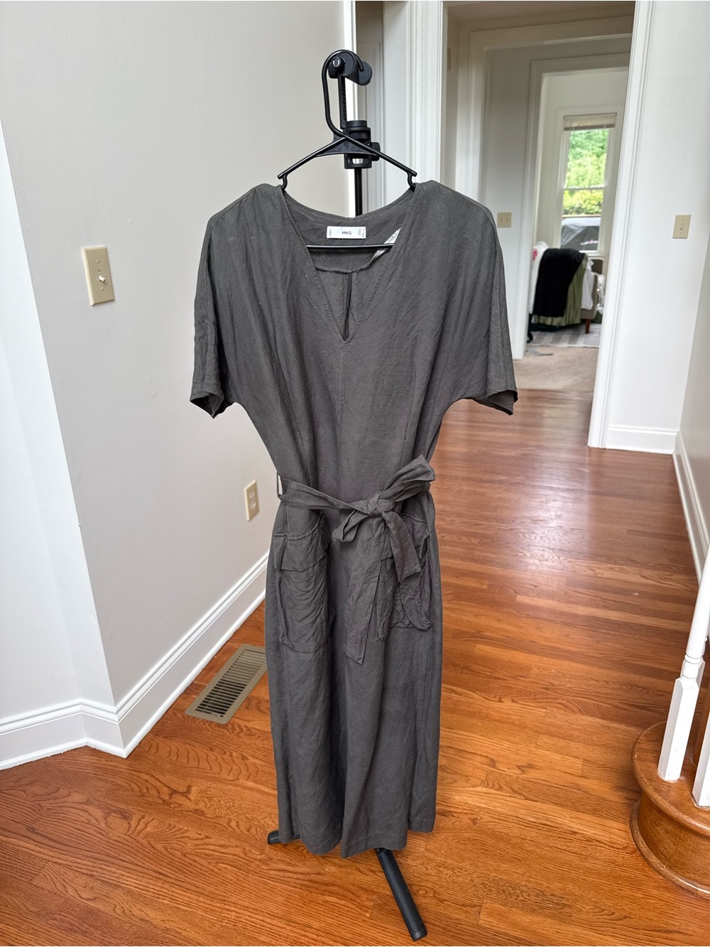 Mango Linen Blend Shirt in Charcoal Grey - Picture 2 of 6